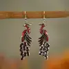 Korean style fashionable and stylish earrings, women's ethnic style peacock earrings, 66 elegant and new Specification image